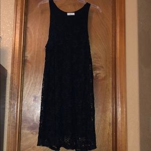 Black Floral Overlay Dress